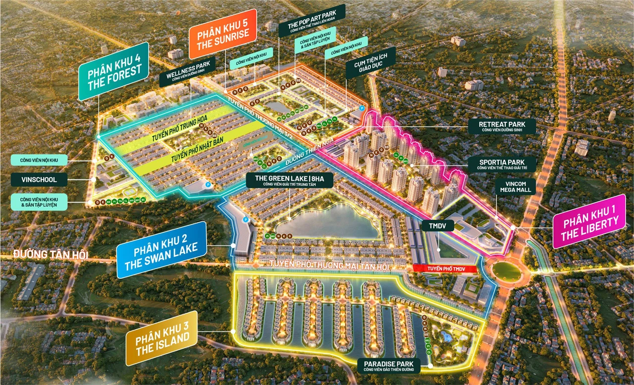 Mặt bằng thiết kế tổng quan toàn dự án Vinhome Green City